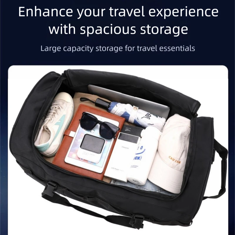 Heavy-duty Wheeled Duffel Bag Foldable Rolling Luggage Water-resistant_voghion.com