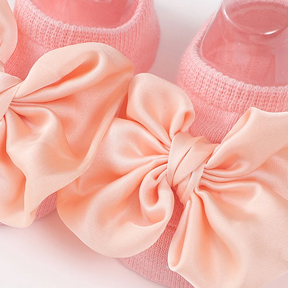 Fashion Baby Girls Headband + Socks Set 0-12 Months Cute Non Slip Toddler Princess Socks Autumn Infant Bow-knot Socks