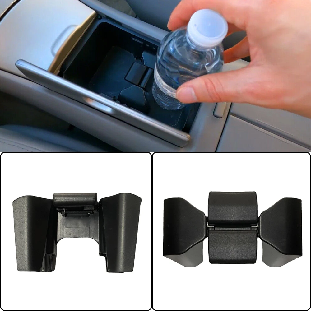 Center Console Cup Holder Insert Divider – Fits 2002-2007 Toyota Highlander – Black ABS