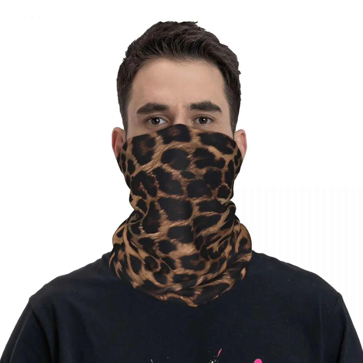 Leopard Bandana Neck Cover Printed Wrap Scarf Multi-use Cycling Riding For Men Unisex Thin cycling bandana neck wrap bandana headscarf cotton bandana bandana neck cover multifunctional bandana