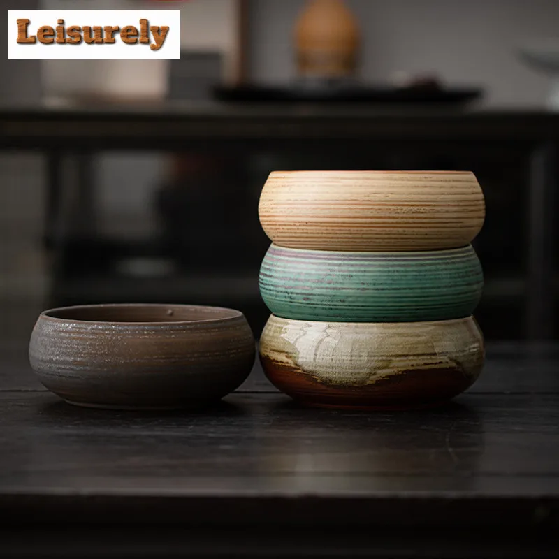 900ml Antique Coarse Pottery Jianshui Washing Cup Bowl Water Washing Slag Tank Household Chaxi Tableware Accessories Ornaments
