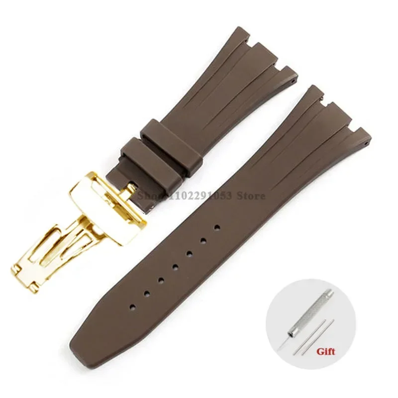 Premium 27mm Waterproof Rubber Watch Strap with Solid Butterfly Buckle