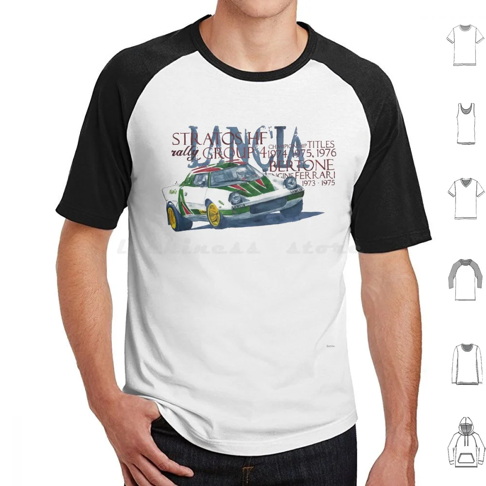 Rally Group B-Lancia Stratos T Shirt Cotton Uomo Donna Stampa Fai Da Te Rally Group B Lancia Stratos Dareba Bertone Racing Stratos Hf