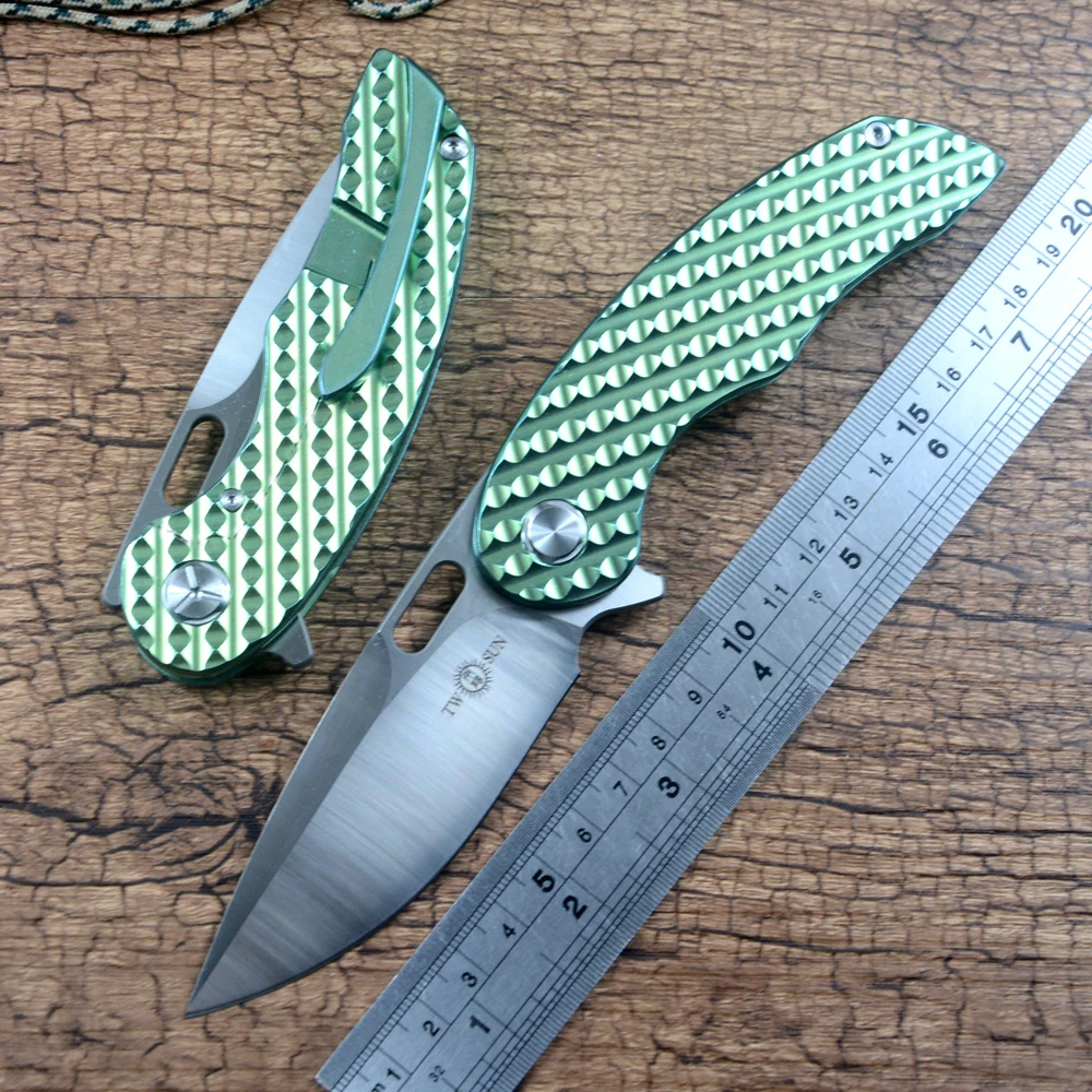 

Два солнца TS177 M390 складные Сатиновые лезвия Flipper Быстрое открытие подарок сборные уличные Карманные Ножи титановая ручка