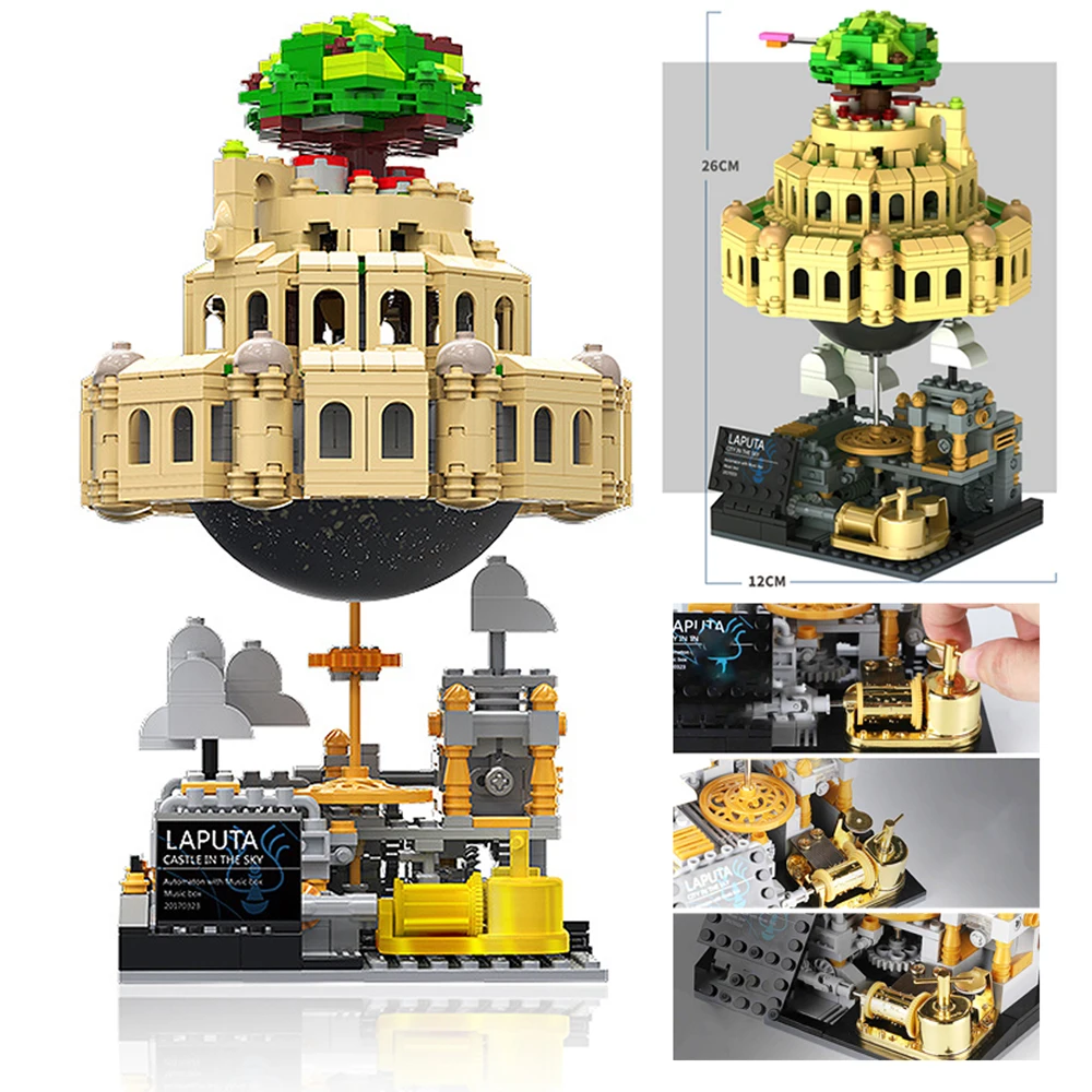 1179PCS Anime Film Castle In The Sky Music Box Building Blocks