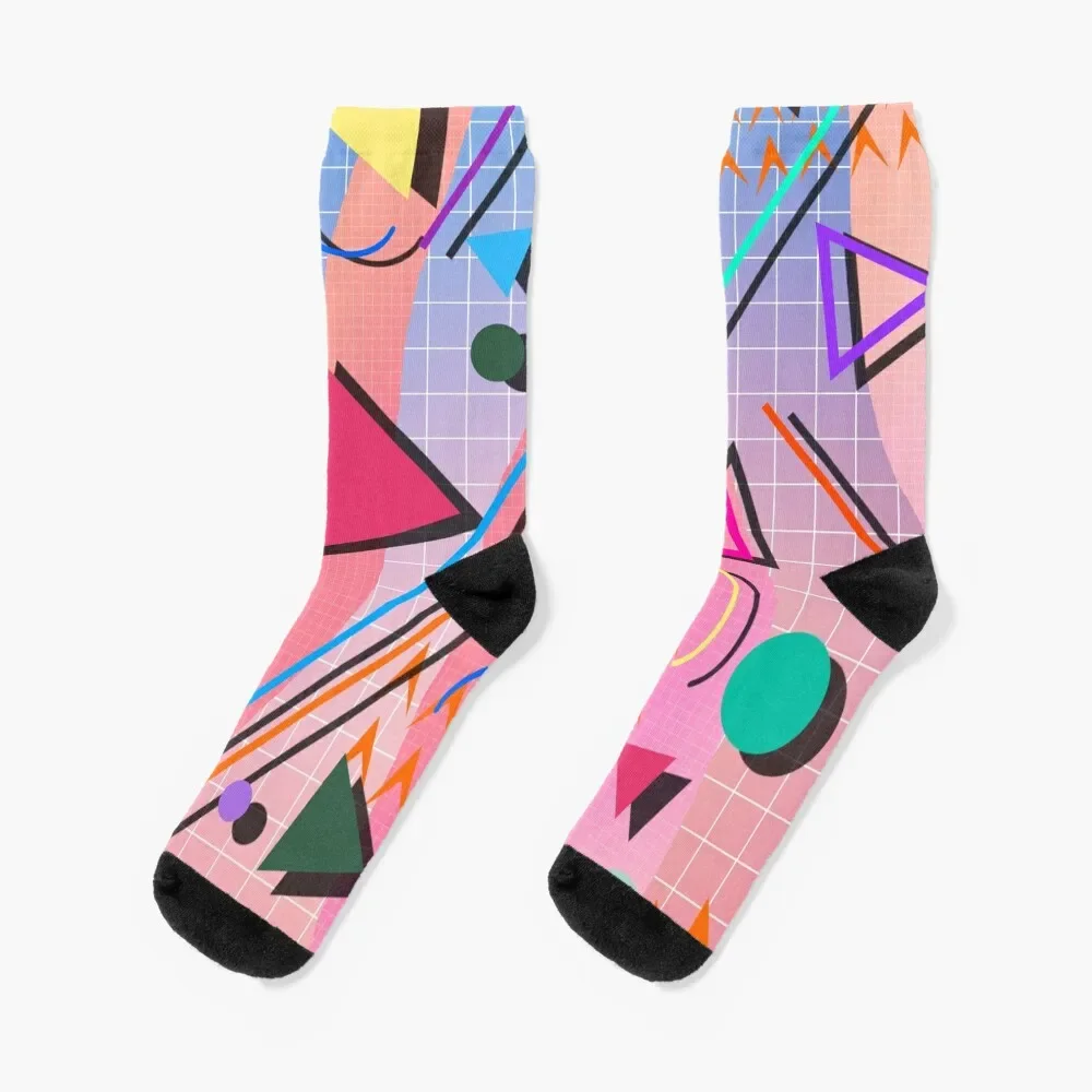 80s pop retro pattern 2 Socks men cotton high quality retro Girl'S Socks Men's