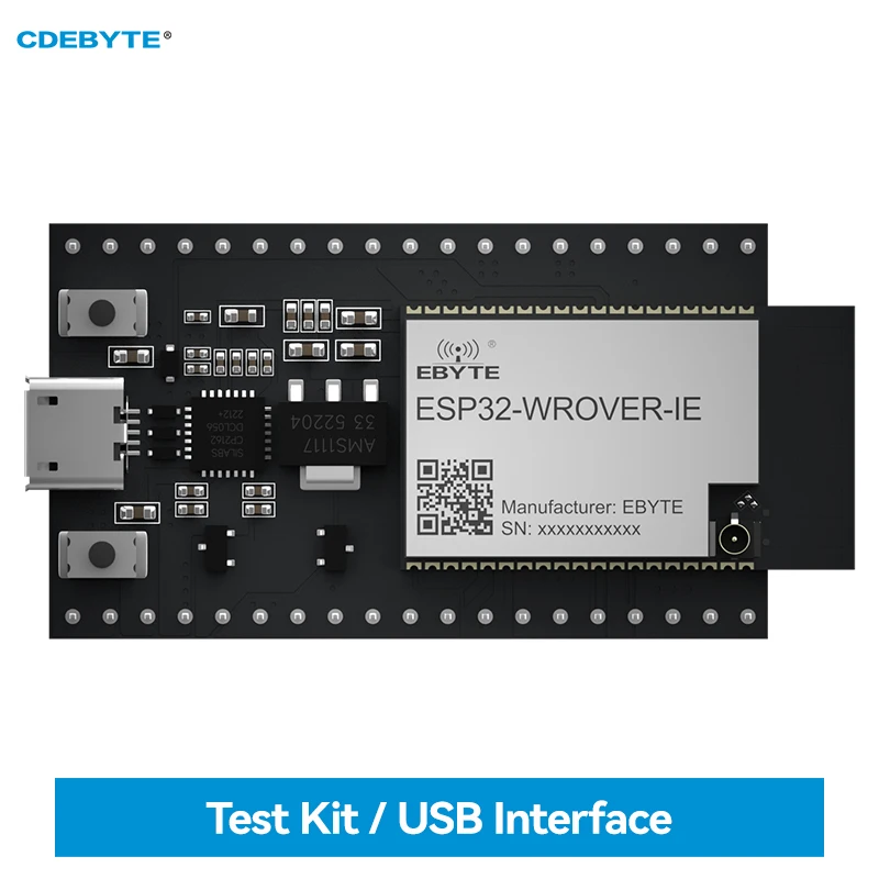 ESP32 Test Board CDEBYTE ESP32-WROVER-IE-TB USB Interface 2.4~2.5GHz Support IEEE802.11b/g/n ch395 tcp ip network protocol stack development board support 8 sockets spi 8 bit parallel asynchronous serial interface