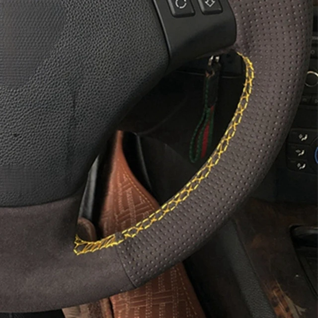 Juste de volant de voiture en cuir suédé antidérapant, housse tressée,  accessoires de voiture, BMW E90 320 318i 320i 325i 330i 320d bronch328xi  2007 - AliExpress