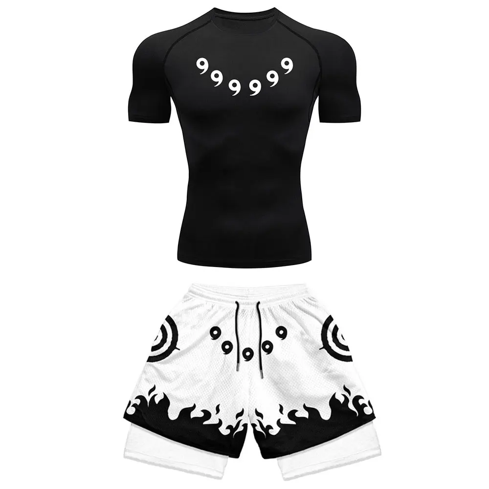 Anime Shirt+Gym Shorts 2PCS 2