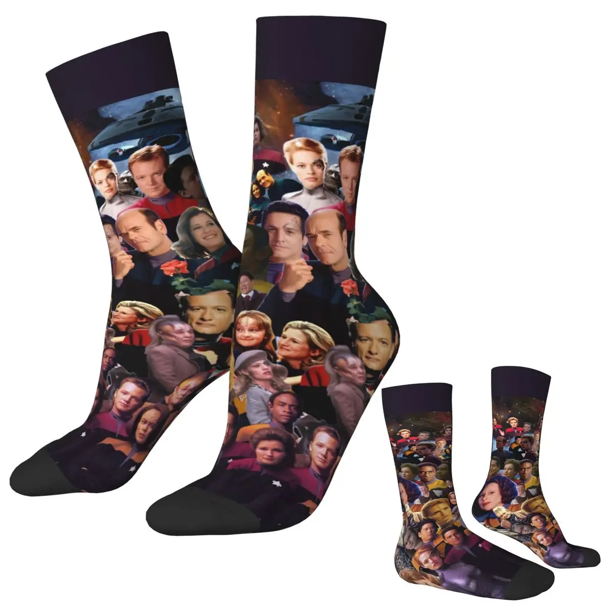 Stellar Starfleet Inspired Trendy Socks – Warm, Soft, Non-Skid Cycling Stockings