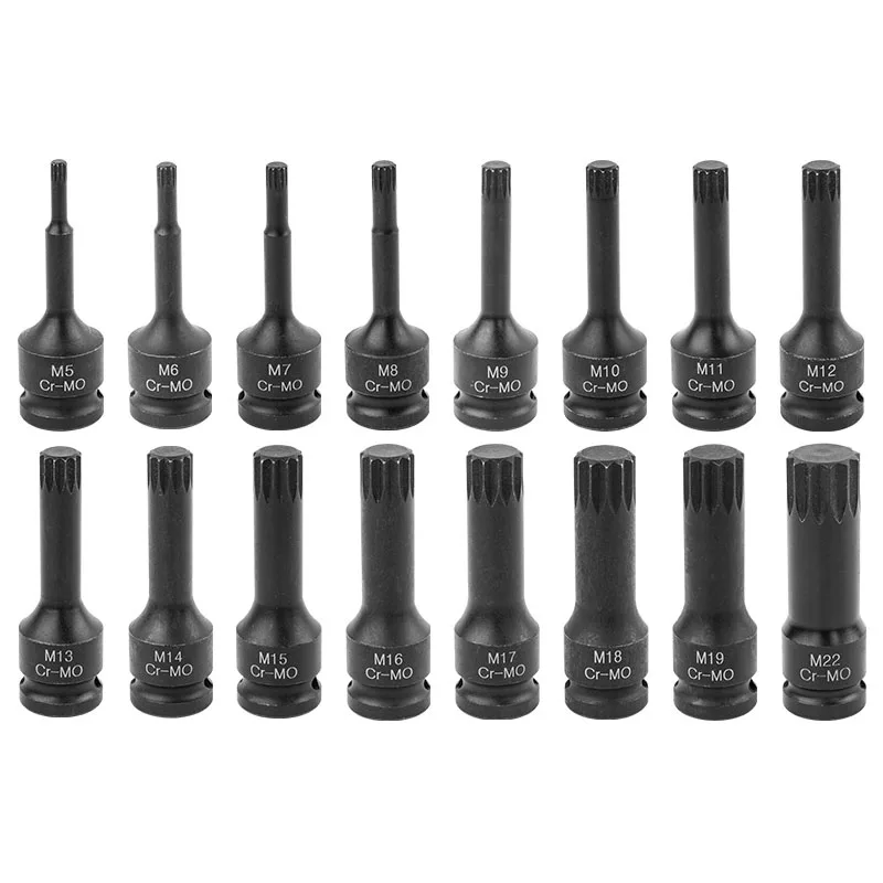 12 จุดผลกระทบบิตซ็อกเก็ต 1/2 นิ้วไดรฟ์ Universal Air ประแจเมตริก Torx Star SOCKET Adapte สําหรับ Auto Repair เครื่องมือ 1