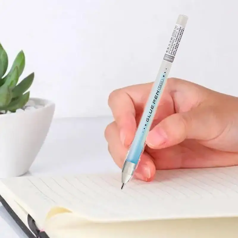 Scrapbook Quick Dry Glue Pen, 6PCS Adhesive Glue Pens Quickie Glue Pen Set,  Crafting Fabric Pen Liquid Glue Pen for Scrapbooking, Papercrafts