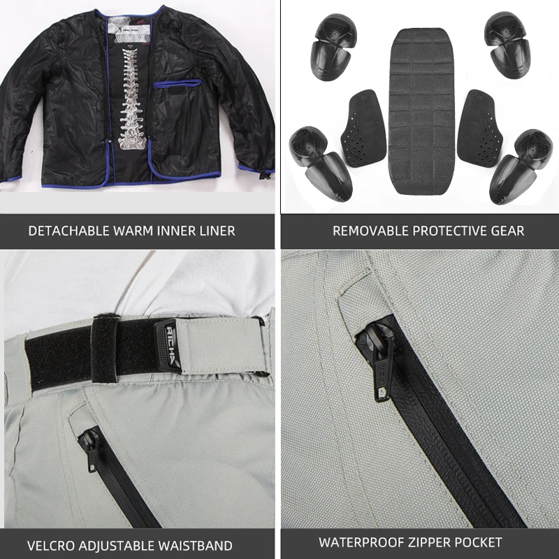 RICHA Motorcycle Jacket Pants Waterproof Windproof Warm Motocross Cycling Jackets Men Women Motorbike Overcoat Off-road Chaqueta