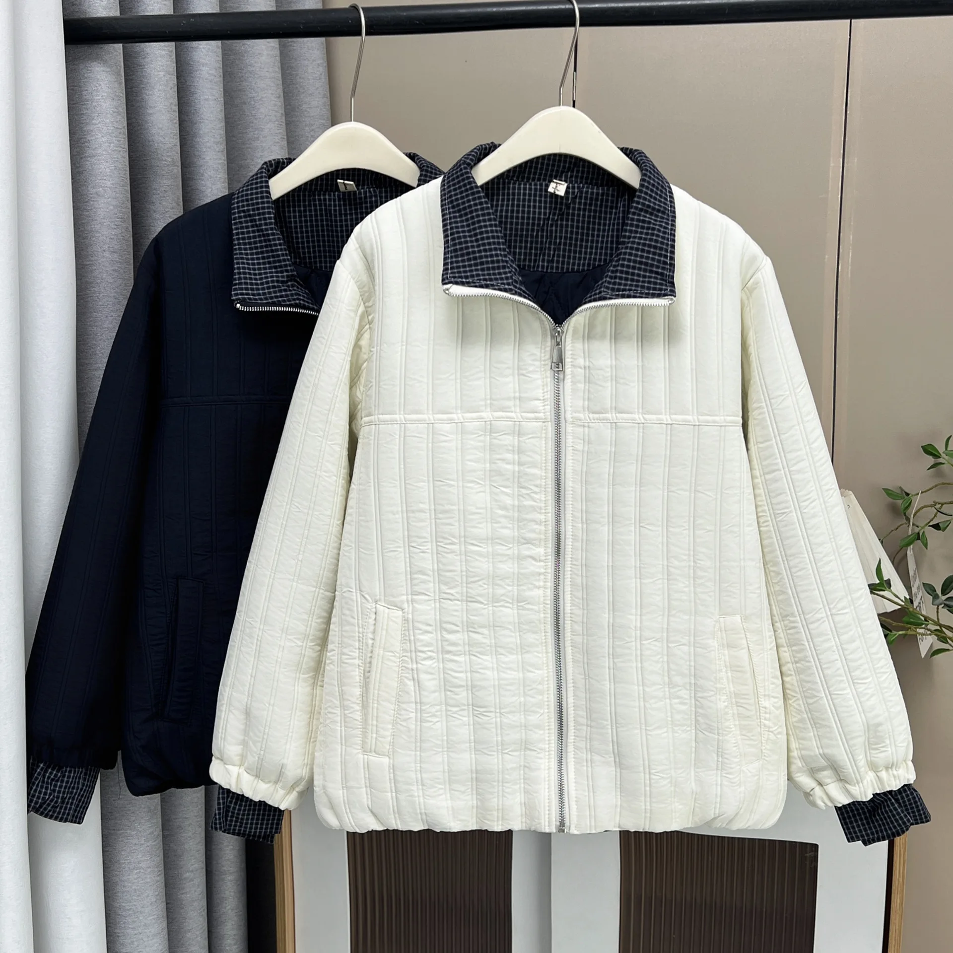 XXXXL Fashion Plus Size Women's Parkas 2025 Winter New Korean Style Thickened Fake two-piece Padded Jacket Warm Coat 936