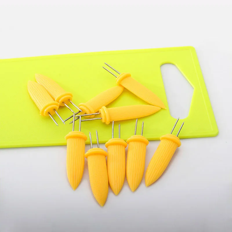 Stainless Steel Corn Holders Design Corn Cob Holders BBQ Forks Skewers on The Cob Cooking Parties Camping Interlocking tool