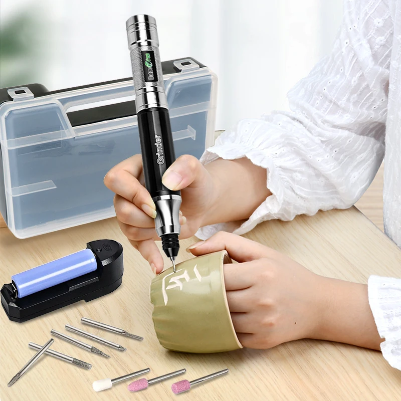 Cordless Mini Drill Portable Electric Drill Tool Grinder Wireless Charge Engraving Pen For Dremel Accessories With Battery