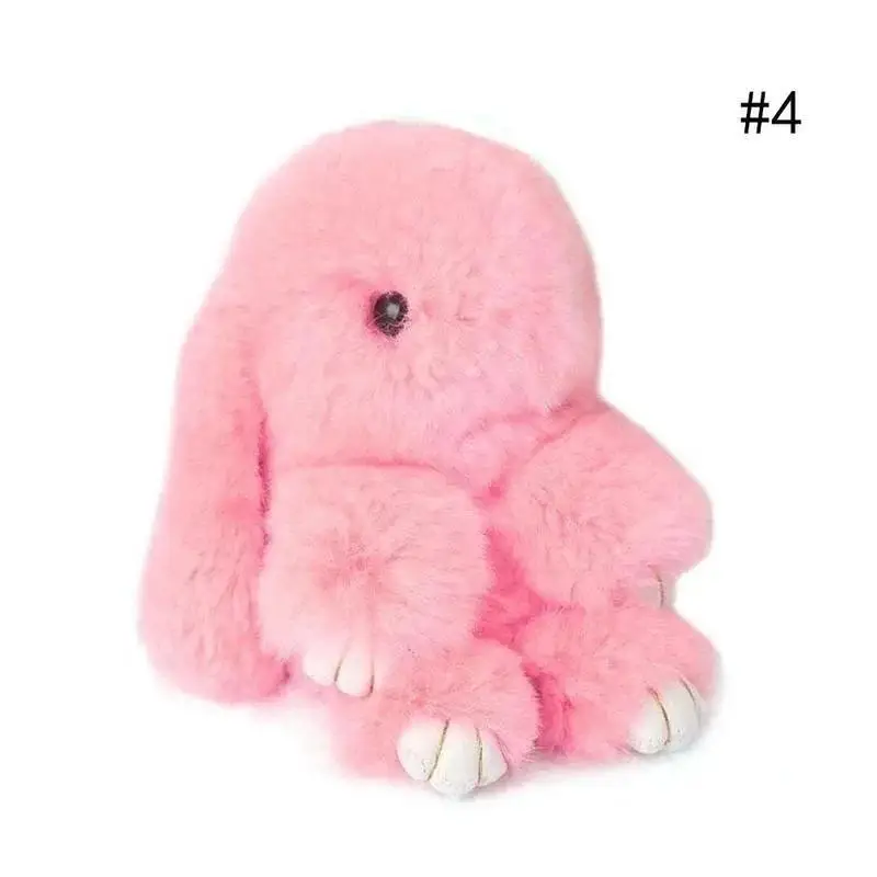 Rabbit Short Plush Bunny Pom Ball Doll Toy Keychain Cute Handbag Pendant Decor Jewelry Keychains Pendant Key Chains Accessories