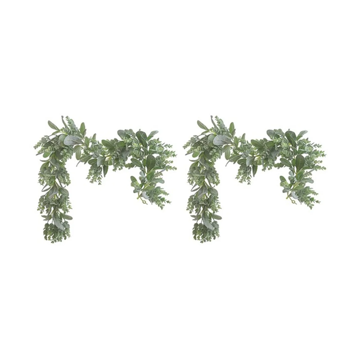 

2Pc Lambs Ear Garland Greenery and Eucalyptus Vine / 38 Inches Long/Light Colored Flocked Leaves/Soft and Drapey Wedding