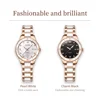OLEVS Watches for Women Waterproof Ceramic Strap Women's Watch Luxury Diamond Inlay Luminous Dial Calendar Original Quartz Watch 6