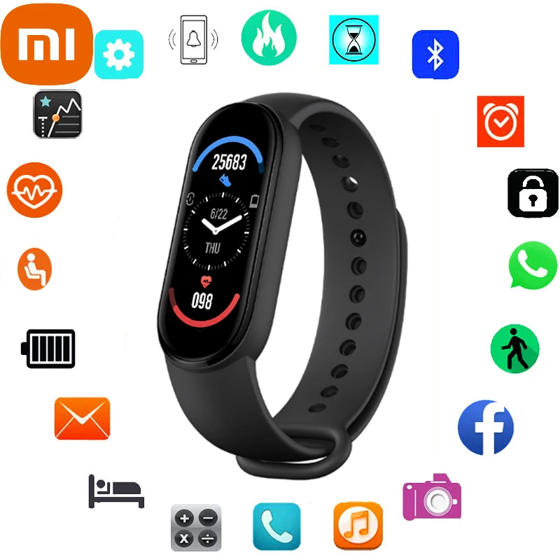 Смарт-часы XIAOMI M6 с пульсометром и тонометром |