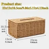 1PC Rattan Tissue Box Home Decoration Handmade Desktop Decoration Simple Retro Tissue Box Storage Caja De Pañuelos Hecha A Mano 6