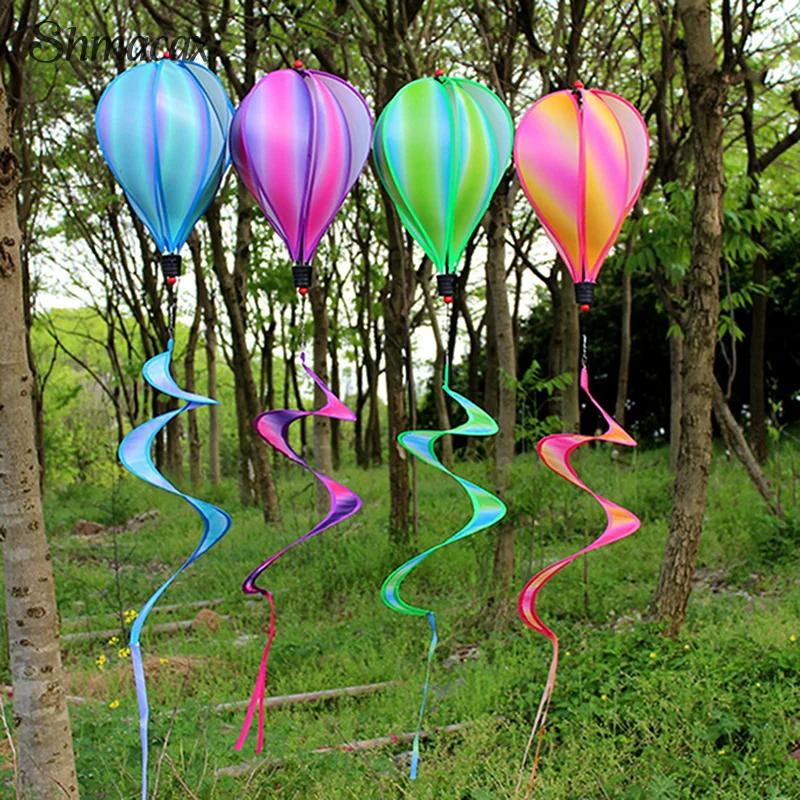 

Rainbow Hot Air Balloon Garden Wind Spinners Pinwheels Whirligigs Windmill Toys For Kid Yard Decor Outdoor Lawn Decoration