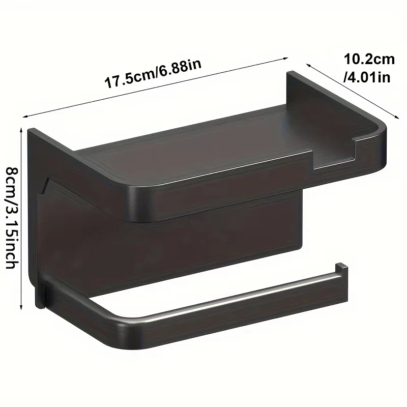 1pc Toilet Paper Holder - Space-Saving Wall-Mounted Perforated Storage Rack with Toilet Manager Holder 6
