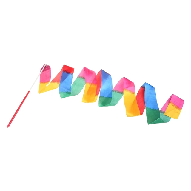 Rhythmic Gymnastics Ribbon for Children Artistic Dancing Rainbow Band Ribbon Kids Dance Bands 2 Metres Long Ribbons 3