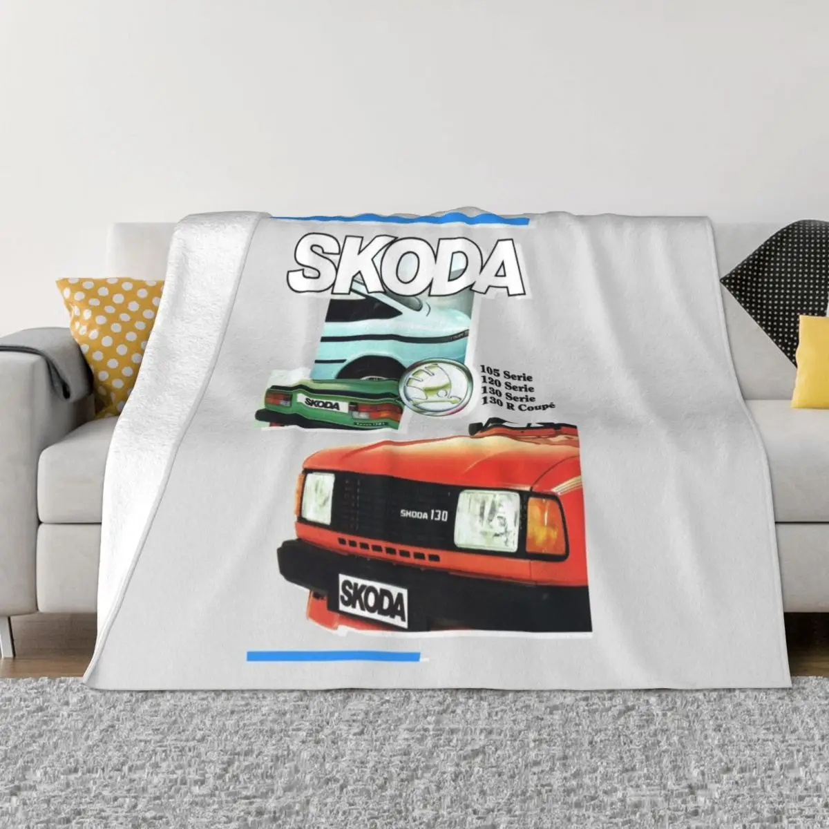 

SKODA RANGE 1980s Throw Blanket Soft Plush Plaid Luxury Designer Winter beds Retros Blankets