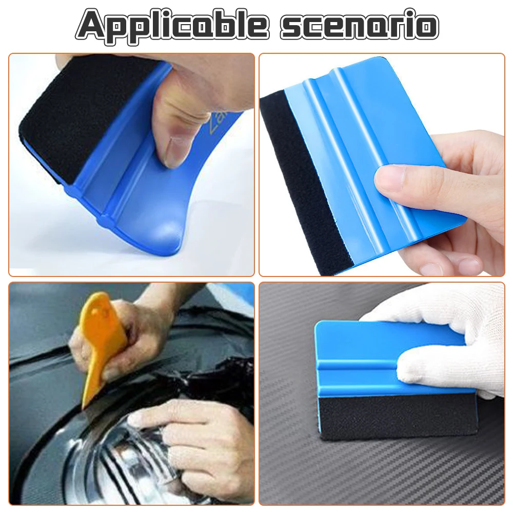 4Pcs Car Felt Edge Squeegee Auto Styling Vinyl Wrapping Hard Scraper  Plastic Spatulas for Car Film Sticker Installation Tool - AliExpress