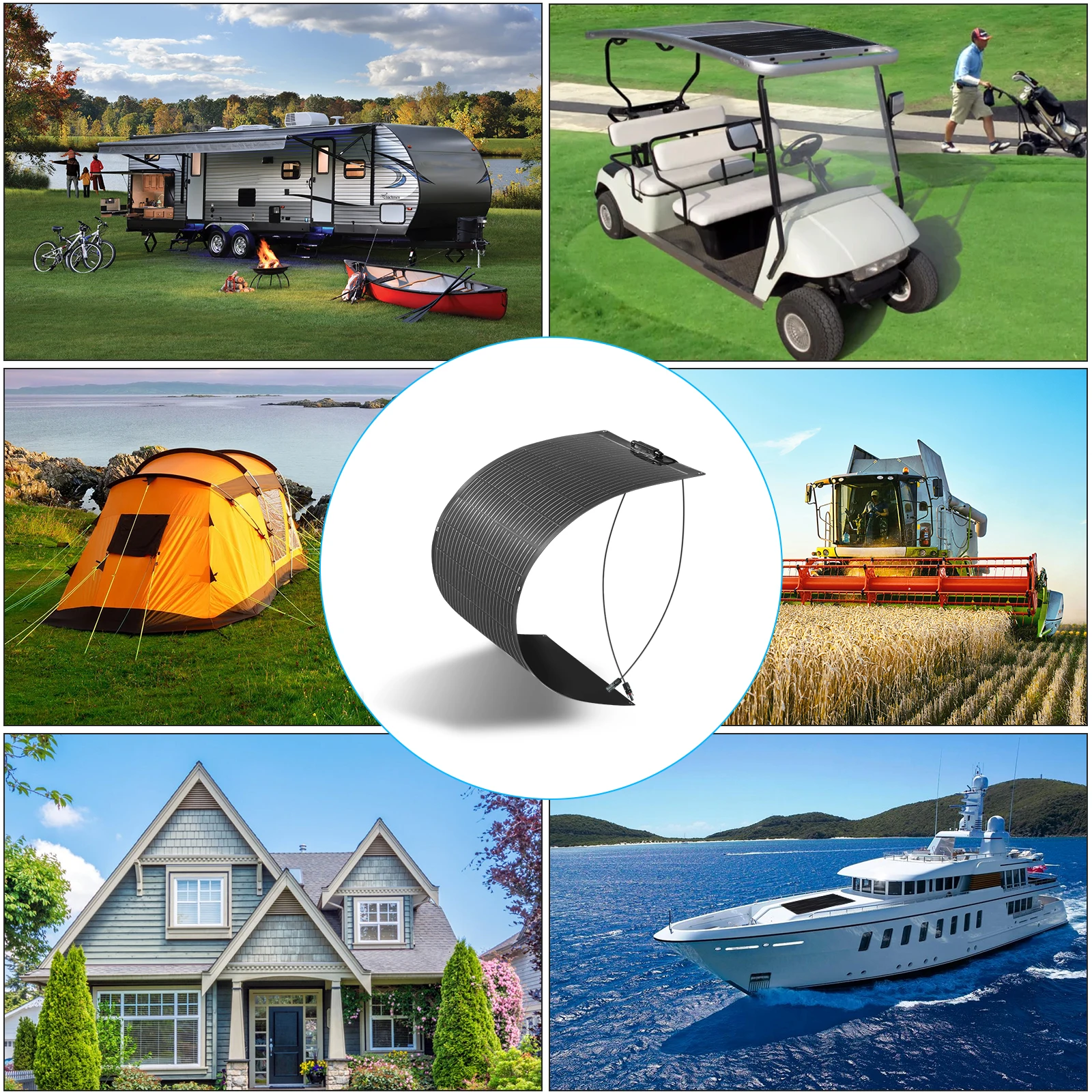 WUZECK 100W 12V Flexibel Zonnepaneel kit Systeem 18V Fotovoltaïsche Monokristallijne Module 10A Charge Controller voor Caravan Home dak auto camper Power Charger (100w zonnepaneel) solar panel  44