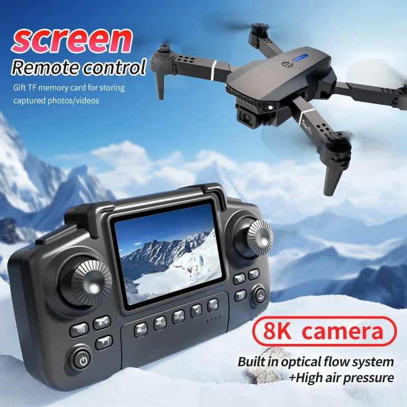 Drone 8K avec caméra double objectif, suivi intelligent, 2.4G, noir