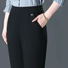 Temperament Casual Autumn Winter Plus Velvet Thicken Pants New Women Solid Pockets Elastic High Waist Fashion Straight Trousers 6