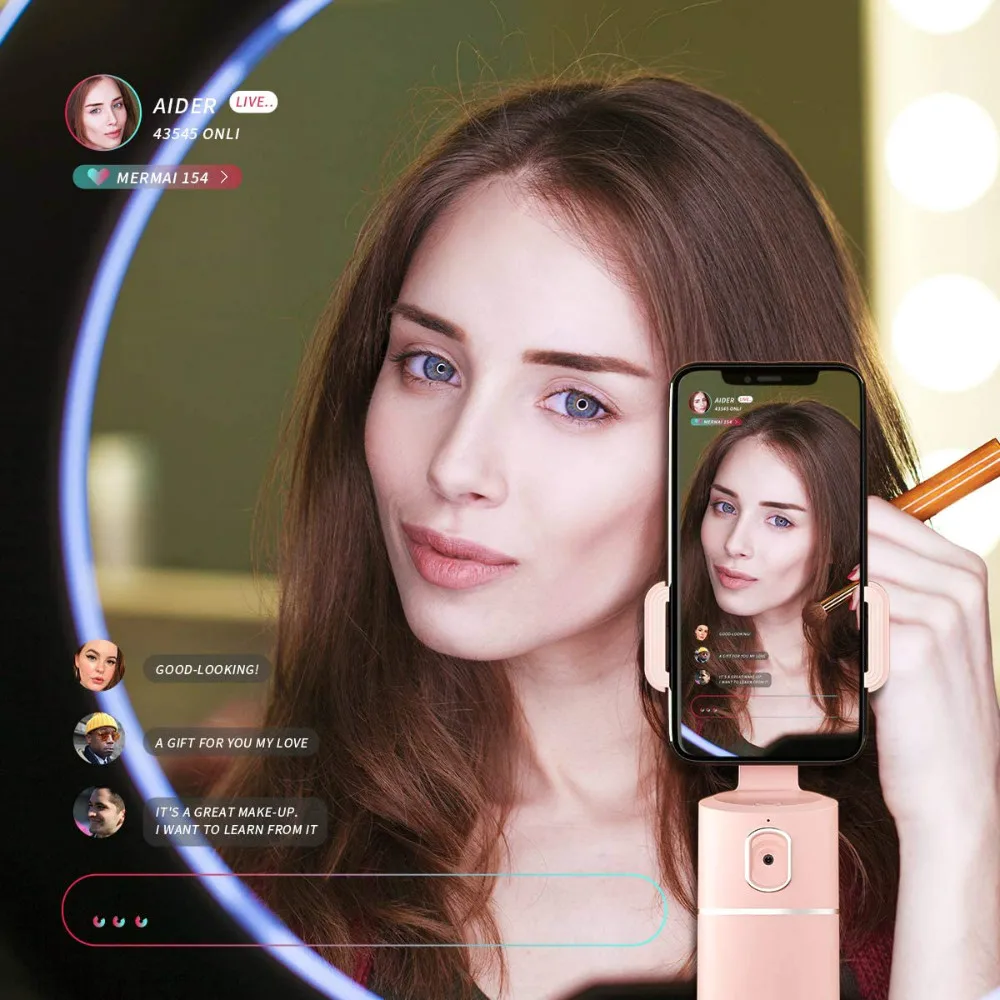 Valdus T2 신기술 휴대용 360 사물 스마트 촬영 자동 얼굴 AI 자율 회전 추적 휴대 전화 홀더, 폰, 촬영, 스마트, 촬영, 모바일, 홀더, 휴대용