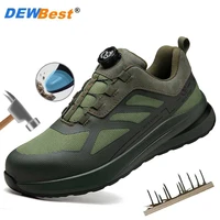 New autumn rotating button shock-absorbing safety shoes anti-smash anti-puncture men's protective shoes