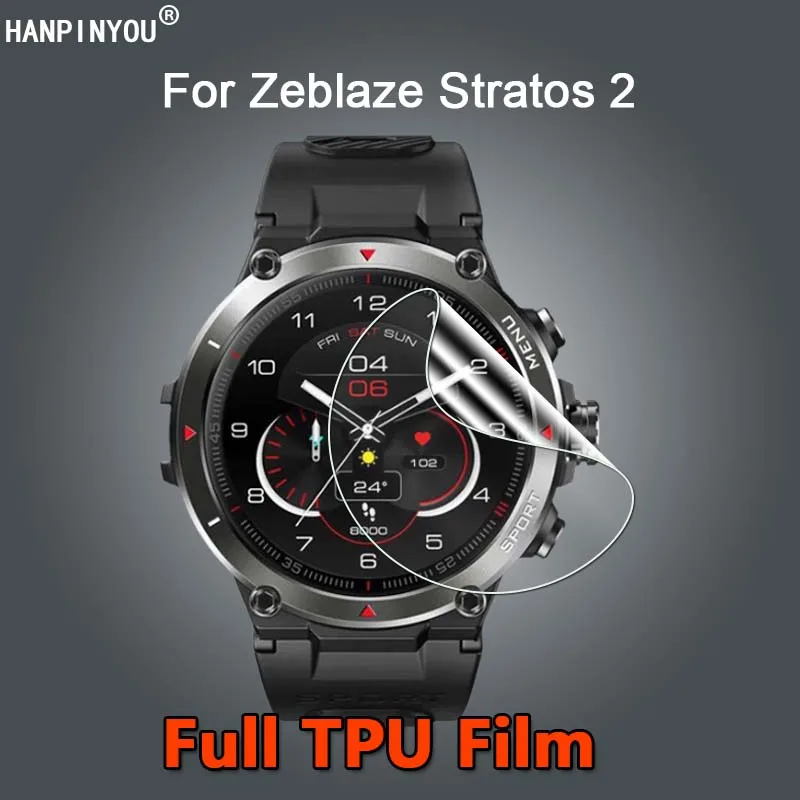 Per Zeblaze Stratos 2 Ares 3 Smart Watch Ultra Clear Slim Riparabile Soft Tpu Hydrogel Film Screen Protector-Non Vetro Temperato
