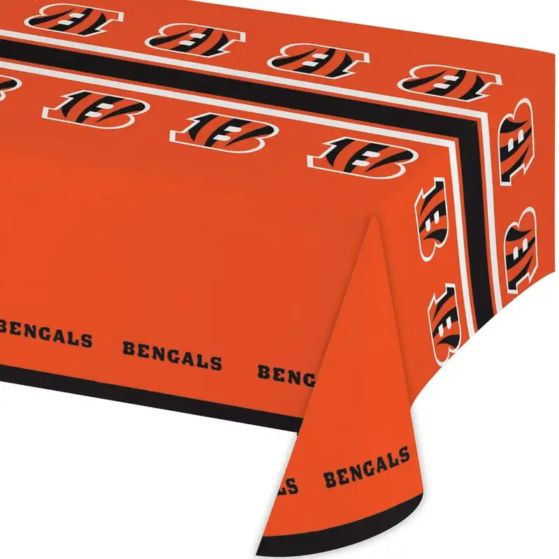 

Bengals Plastic Tablecloths, 3 Count