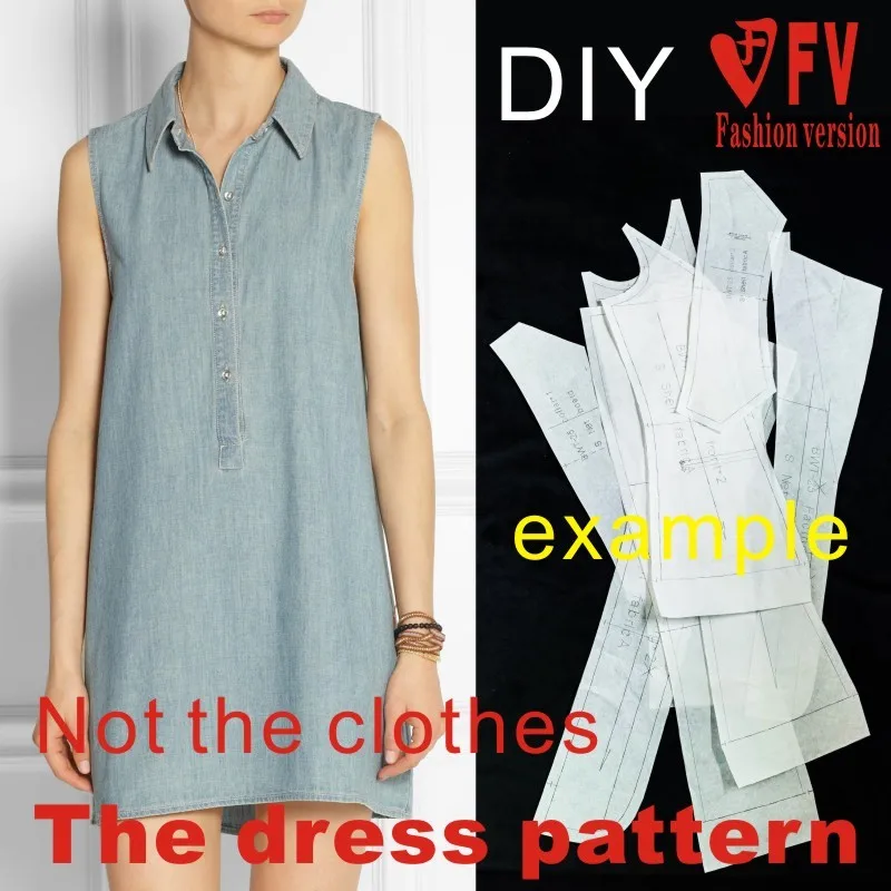 Clothing DIY The dress Dresses Sewing Pattern cutting drawing Women's Dress Sewing Template BLQ-71