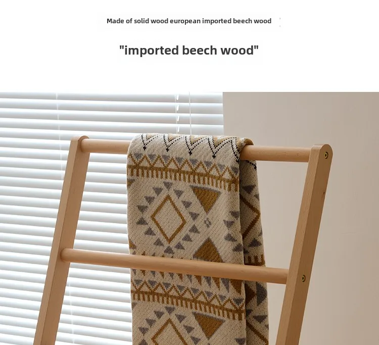 Japanese Style Solid Wood Clothes Hanger Creative Bedroom Bedside Pants Rack Attractive Clothes Storage Folding Stand Hat Shelf