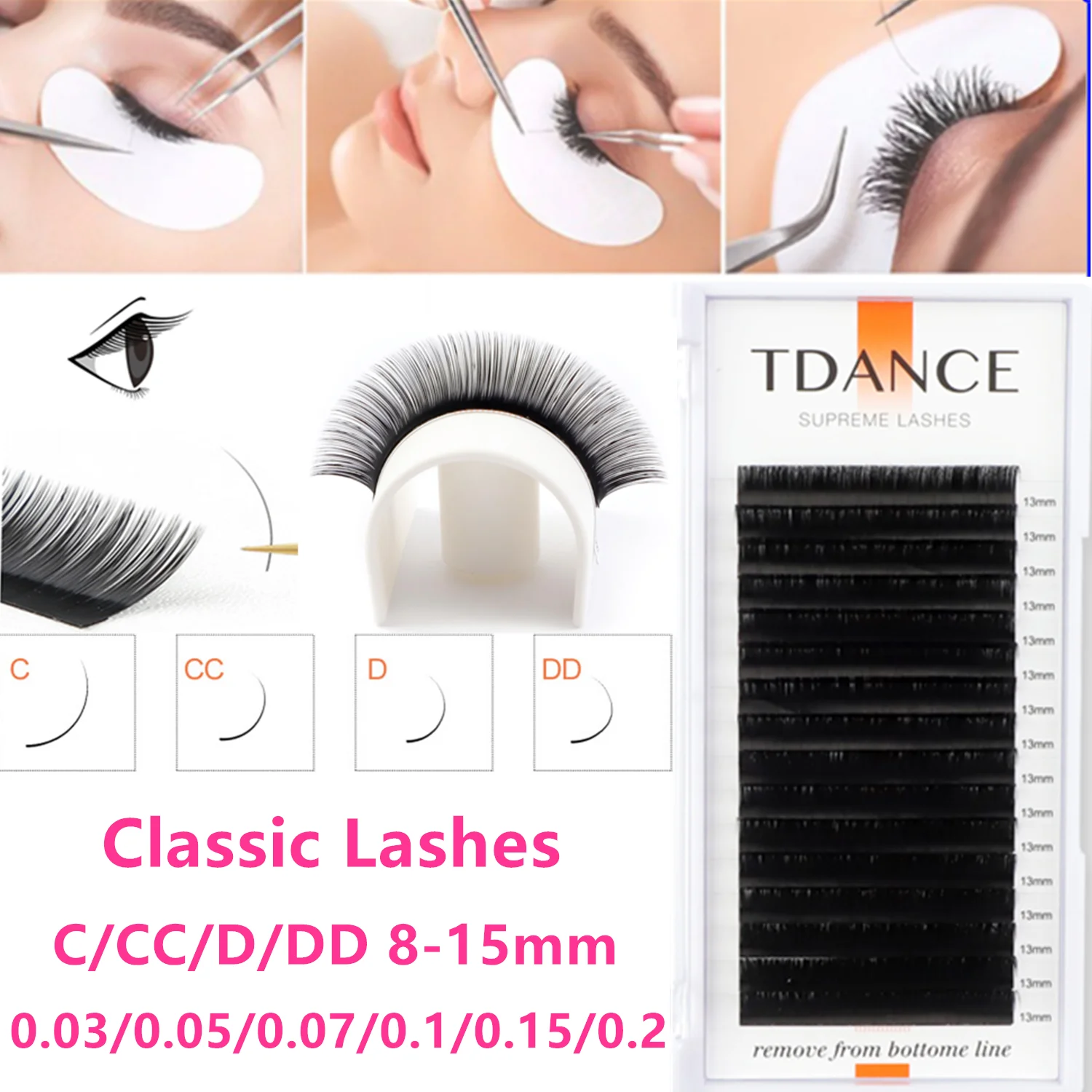 TDANCE Individuelle Auge Wimpernverlängerung 16Rows Soft Faux Nerz Wimpern Russisch Volumen Make-up Wimpern Profis Klassische Wimper