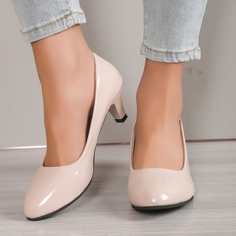 Women Pumps Nude Shallow Mouth Women Shoes Fashion Office Work Wedding Party Shoes Ladies Low Heel Shoes Summer Heels Woeman