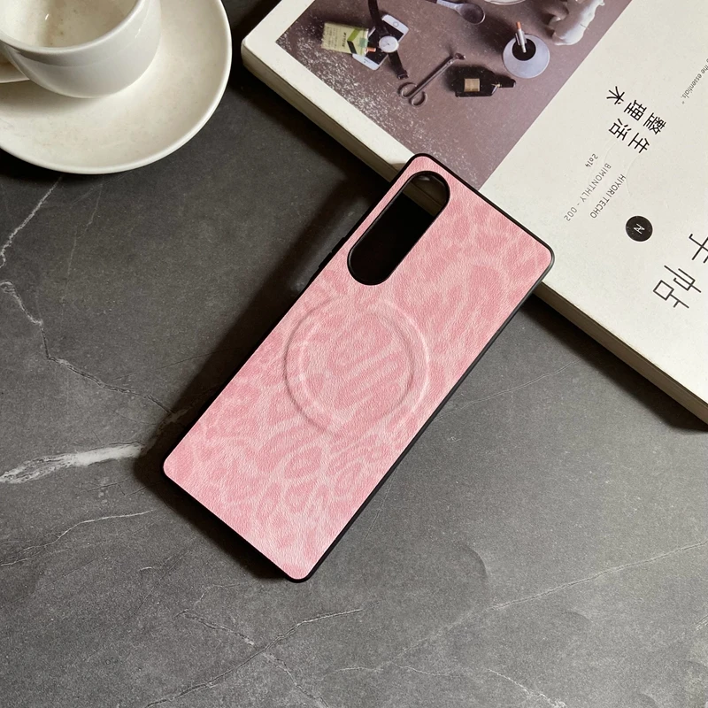 Magnetic Leather Leopard Floral Shockproof Phone Case with Mag-safe