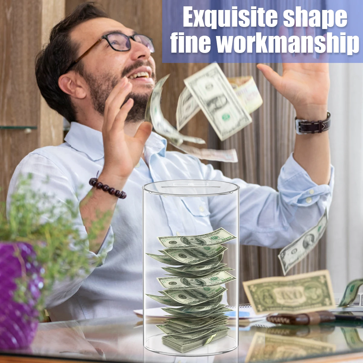 Transparente Spardose Aus Acryl Für Erwachsene Und Kinder_voghion.com
