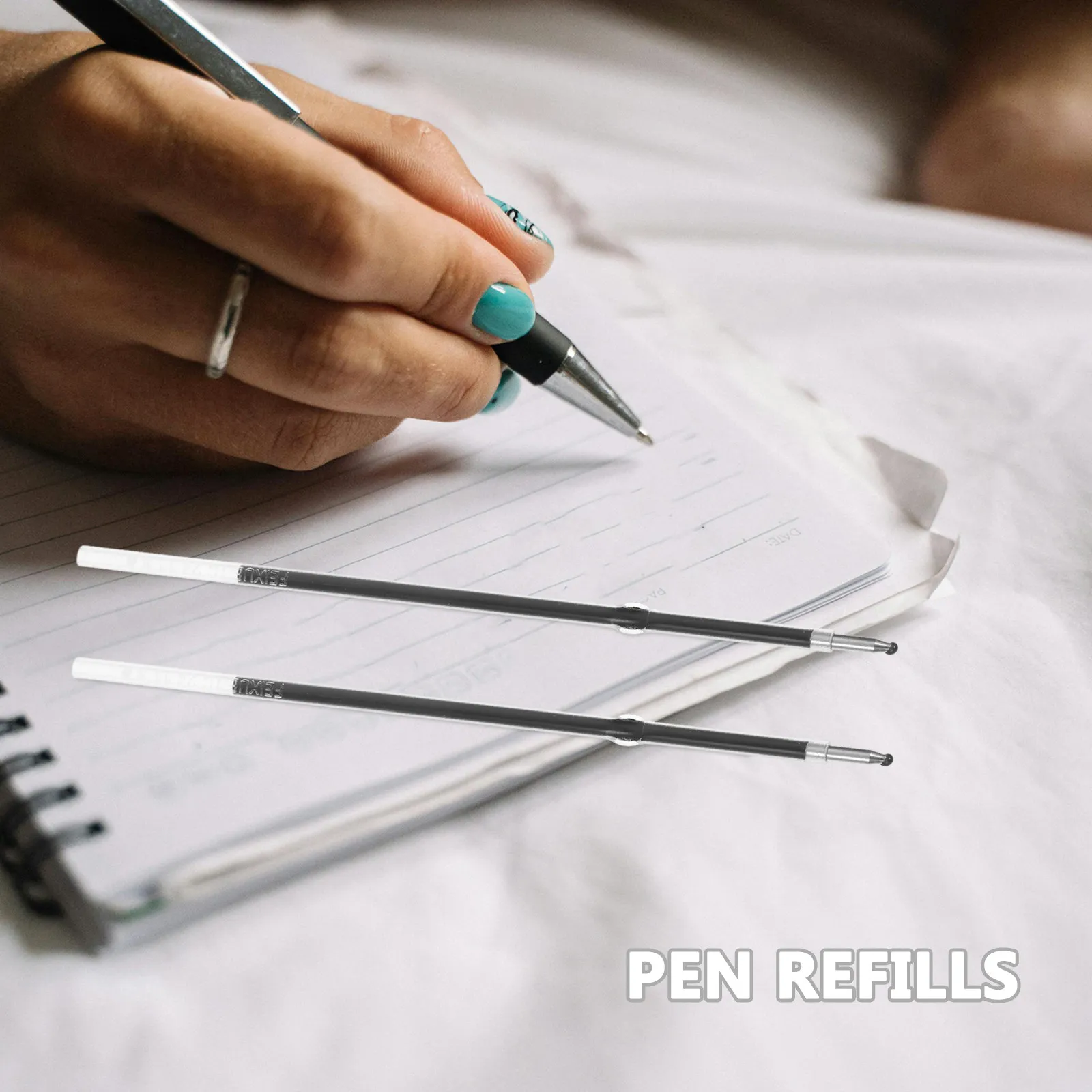 100Pcs 개폐식 펜 리필 0.7mm 중간 포인트 검정 잉크 유니버설 핏 부드러운 쓰기 빠른 건조 사무실 학교 용품