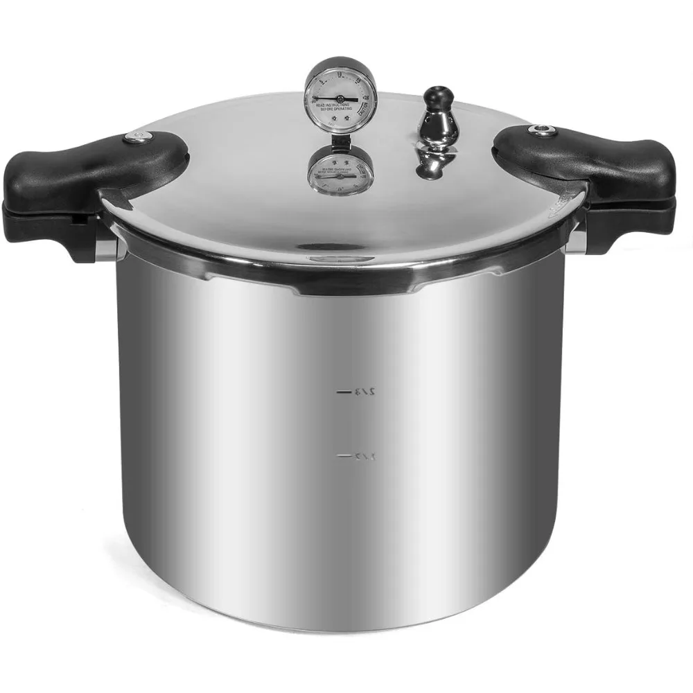 

Barton Pressure Canner 22-Quart Capacity Pressure Cooker Built-in Pressure Gauge with (1) Rack, Aluminum Polished