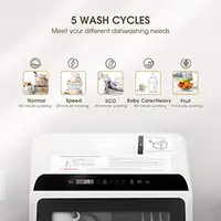 Compact Countertop Dishwasher with 5L Water Tank & Inlet Hose 5 Washing Programs Baby Care Portable Dishwashers Small Spaces and 2