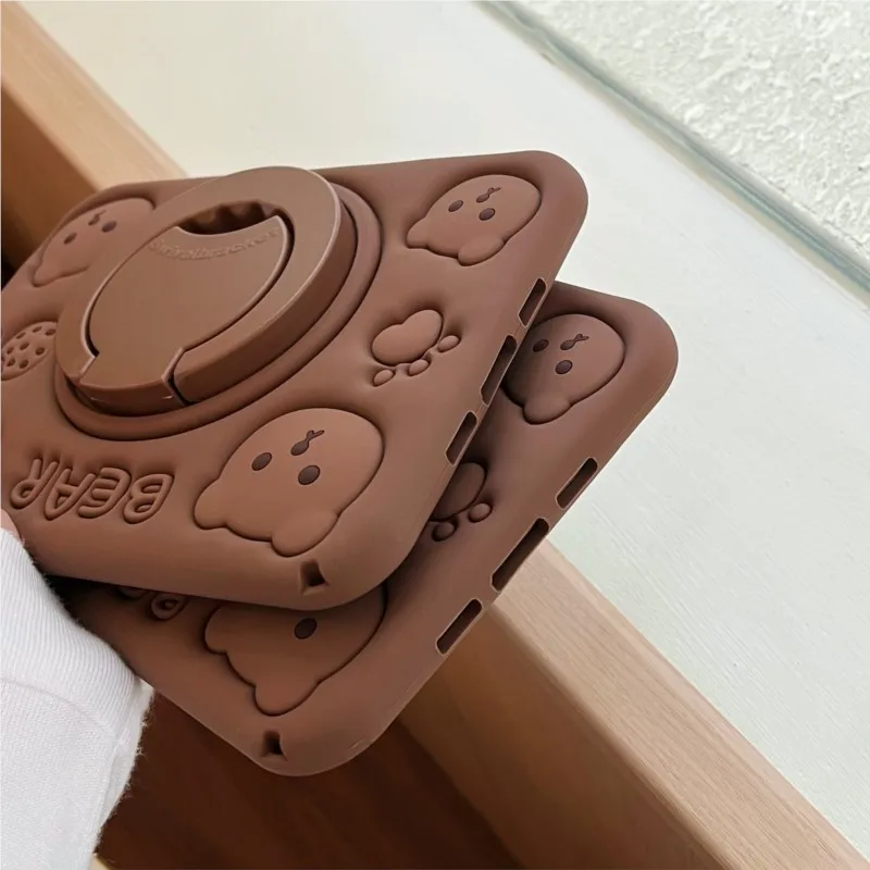 3D Bear Kids Soft Tablet Case with Pen Slot