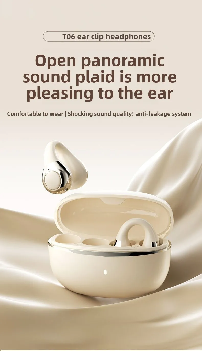 2025 New Cross-border Bluetooth Ear Clip Headphones with Long Battery Life, Open