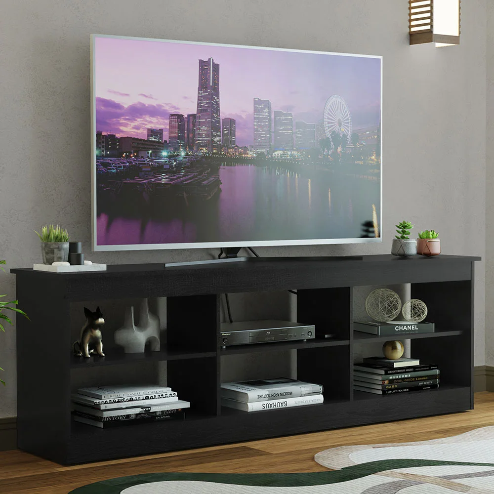 Mueble Mesa Para Tv Rack Madesa 6 Espacios Hasta 80 Negro