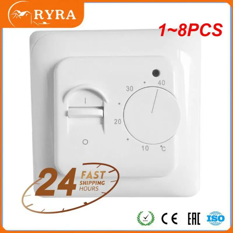 

1~8PCS HEAT 220V 16A Mechanical Manual Thermostat Temperature Controller for Warm Floor Heating System